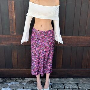 J. Crew Vibrant Floral Midi Skirt